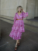 Rosy Breeze Tiered Maxi Dress