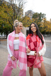 Perfect Pink Checkered Scarf