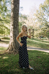 Polka Dot Maxi Dress | Black