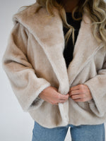 Furry Affair Oversized Faux Fur Jacket | Cream