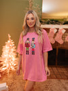 Rockin' Around Sequin Nutcracker T-shirt, Pink