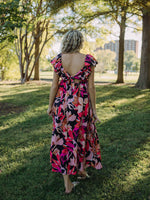 Autumn Sunset Floral Maxi Dress