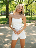 Maryl Rhinestone Shorts - Bright White
