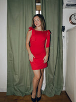 That’s A Wrap | Red Dress with Shoulder Bows | Red