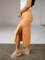 Wildflower Midi Skirt - Tangerine