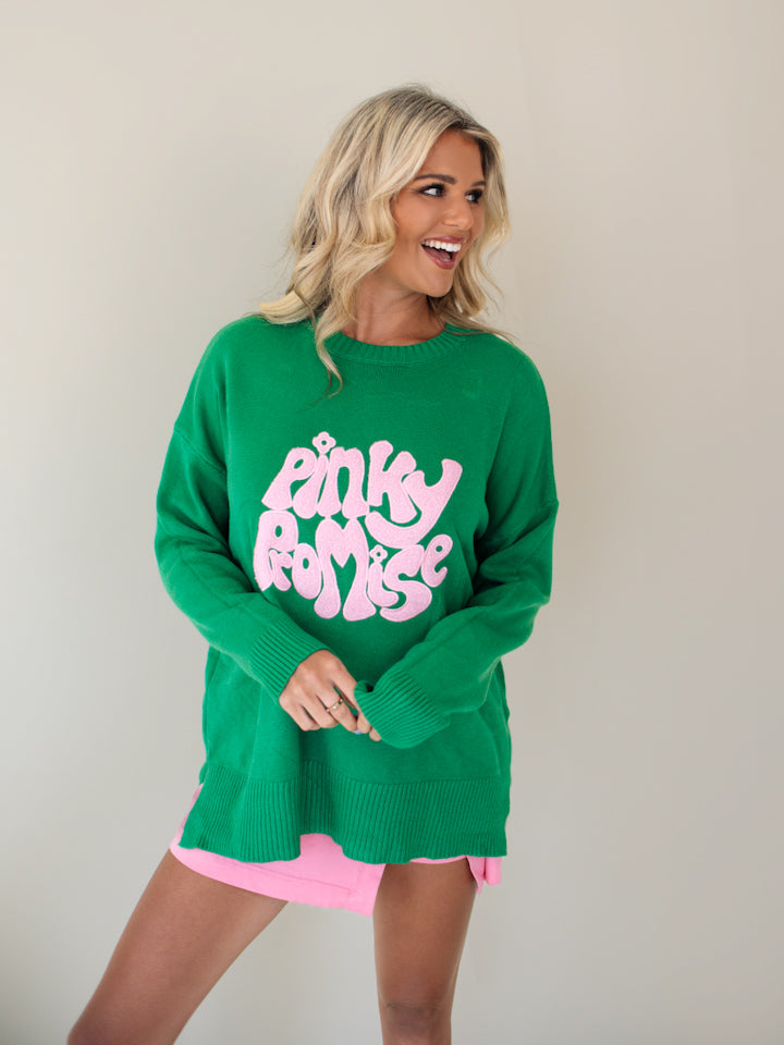 Pinky Promise Knitted Sweater - Green