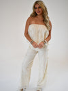 Whimsy Wide-Leg Bow Pants | Cream