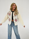 Cream Floral Chunky Cardigan