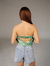 Valencia Vintage Paisley Top with Cowl Back - Green