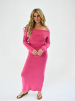 Soft Embrace Off-Shoulder Set | Hot Pink