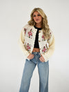 Cream Floral Chunky Cardigan