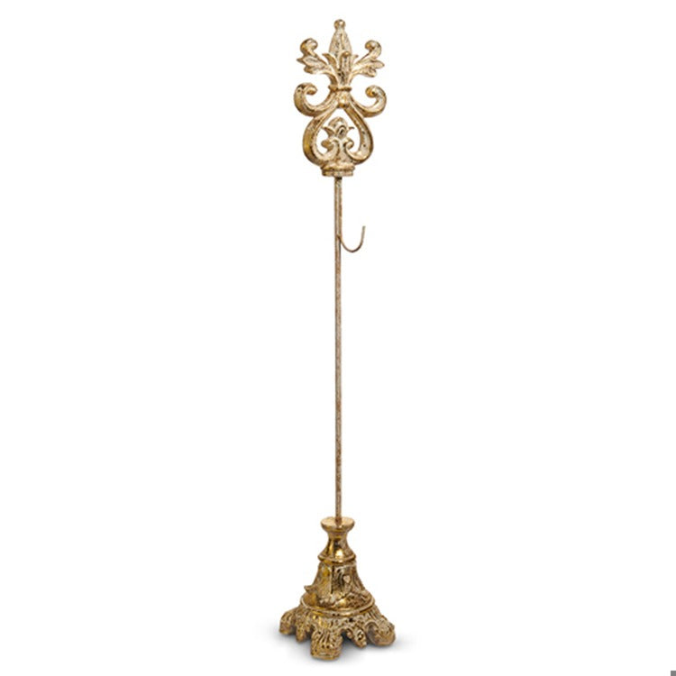 32.5" Gold Acanthus Wreath Stand