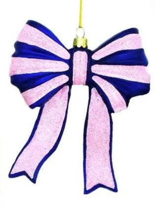 Ornament | Glittered Bow | Glass | 4 Colors Available