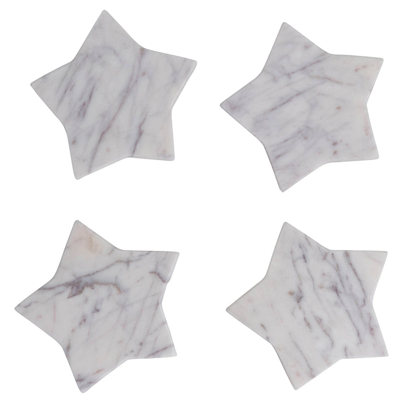 Marbled Star Shaped Coasters, Set of 4