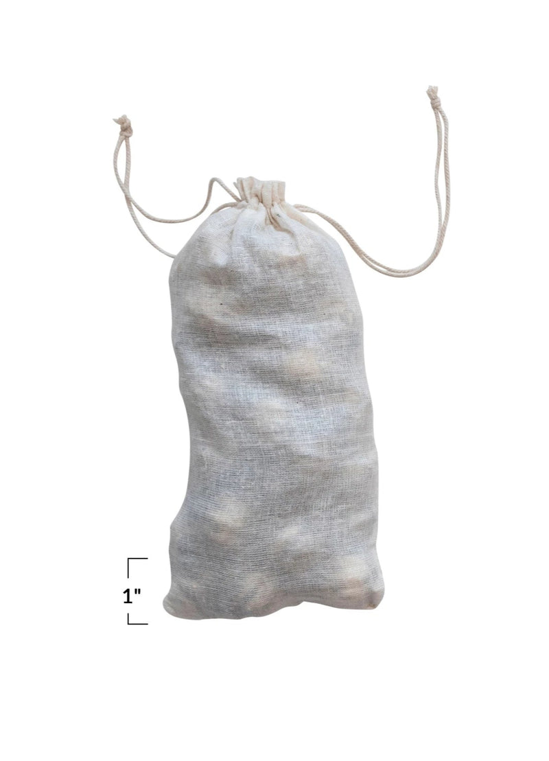 Embossed Glass Ornaments in Muslin Bag | Set of 36