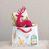 Paper Gift Bag with Holiday Cocktails & Red Ribbon Handles