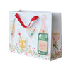 Paper Gift Bag with Holiday Cocktails & Red Ribbon Handles