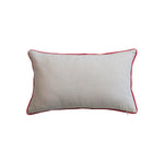 Cotton Slub Printed Lumbar Pillow with Embroidery FaLaLa | 20"L x 12"H