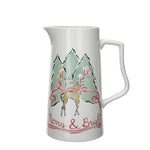 Stoneware Pitcher with Reindeer Motif