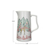 Stoneware Pitcher with Reindeer Motif