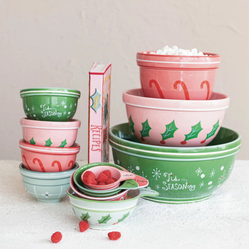 Stoneware Bowl w/ Holiday Pattern | 4 Styles