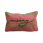 Cotton Slub Printed Lumbar Pillow with Piping | 20"L x 12"H