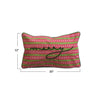 Cotton Slub Printed Lumbar Pillow with Piping | 20"L x 12"H