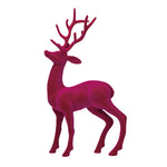 Flocked Plastic Standing Reindeer | Fuchsia Pink