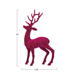 Flocked Plastic Standing Reindeer | Fuchsia Pink