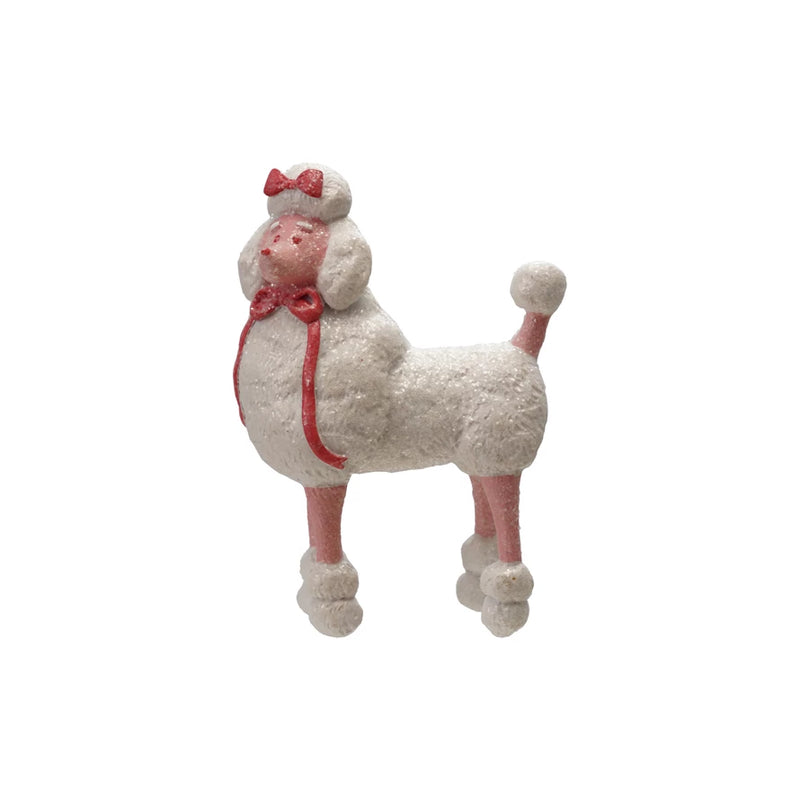 Pink Poodle Figurine | White and Pink with Sugar Finish