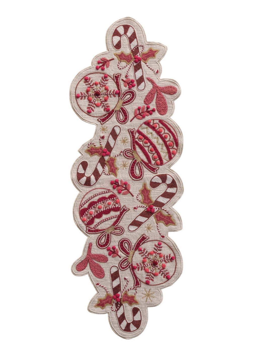 Hand-Embroidered Slub Table Runner ©