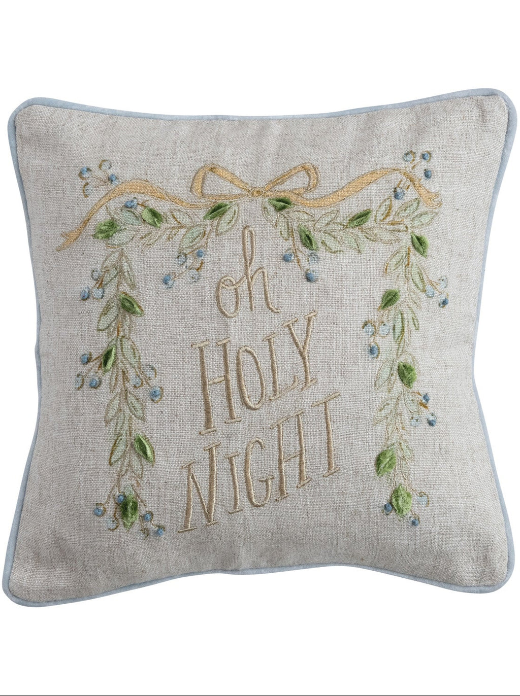 16" Square Cotton & Linen Printed Pillow with Velvet Back ©