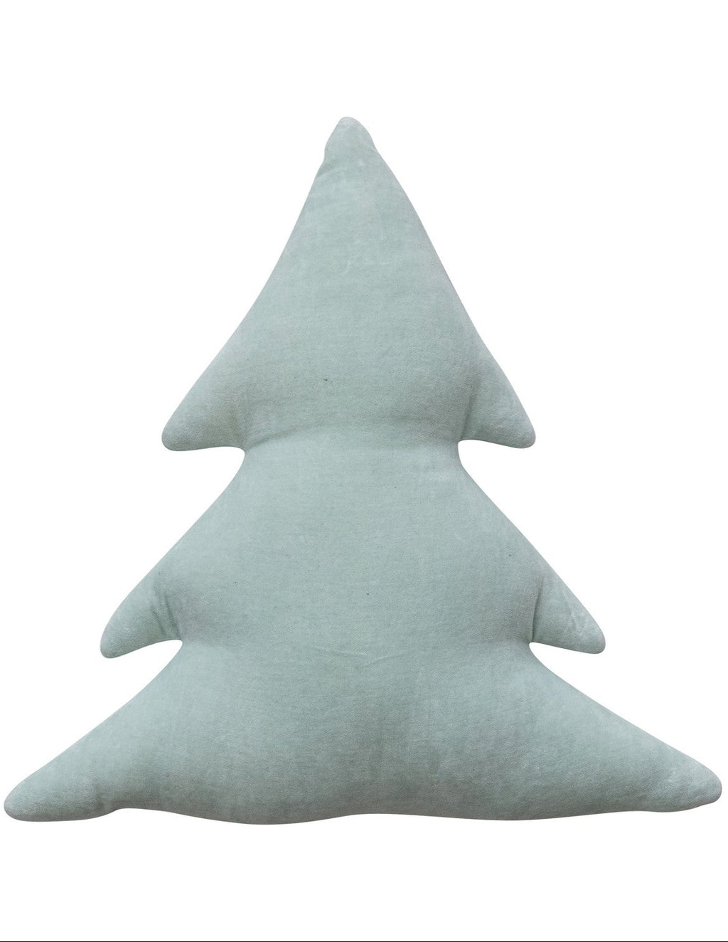 18"L x 18"H Cotton Velvet Tree Shaped Pillow, Mint Color