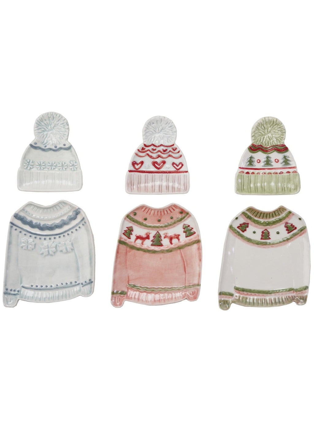 Sweater Shaped Plate with Hat Shaped Dish, Set of 2, 3 Styles ©