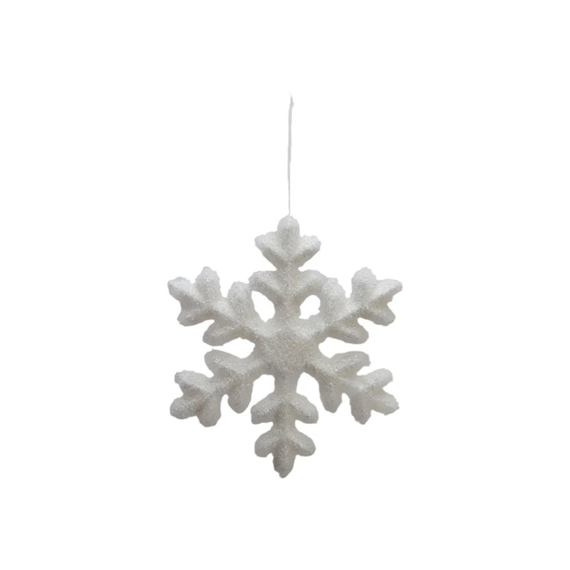 Flocked Snowflake Ornament | White | 3 Sizes Available