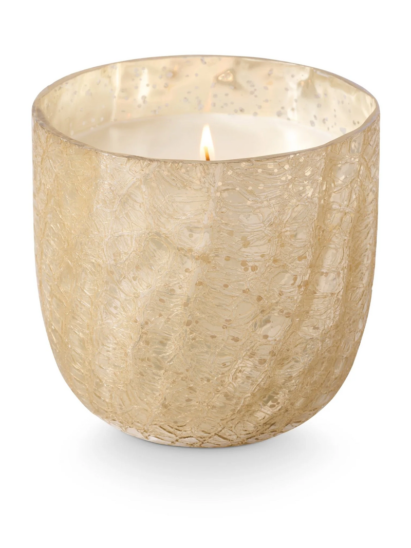 Illume Winter White Large Boxed Crackle Glass Candle