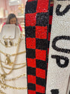 Checkered End Zone Beaded Purse Strap