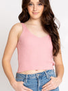 Macy Pink Sweater Knit Tank Top