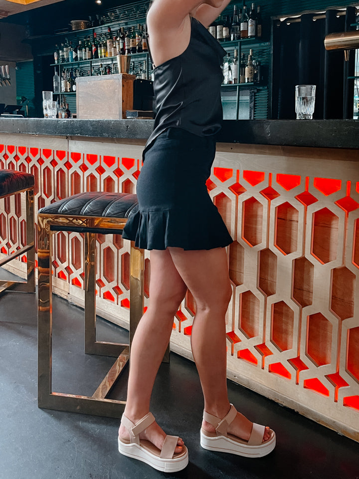 Polly Black Denim Skirt