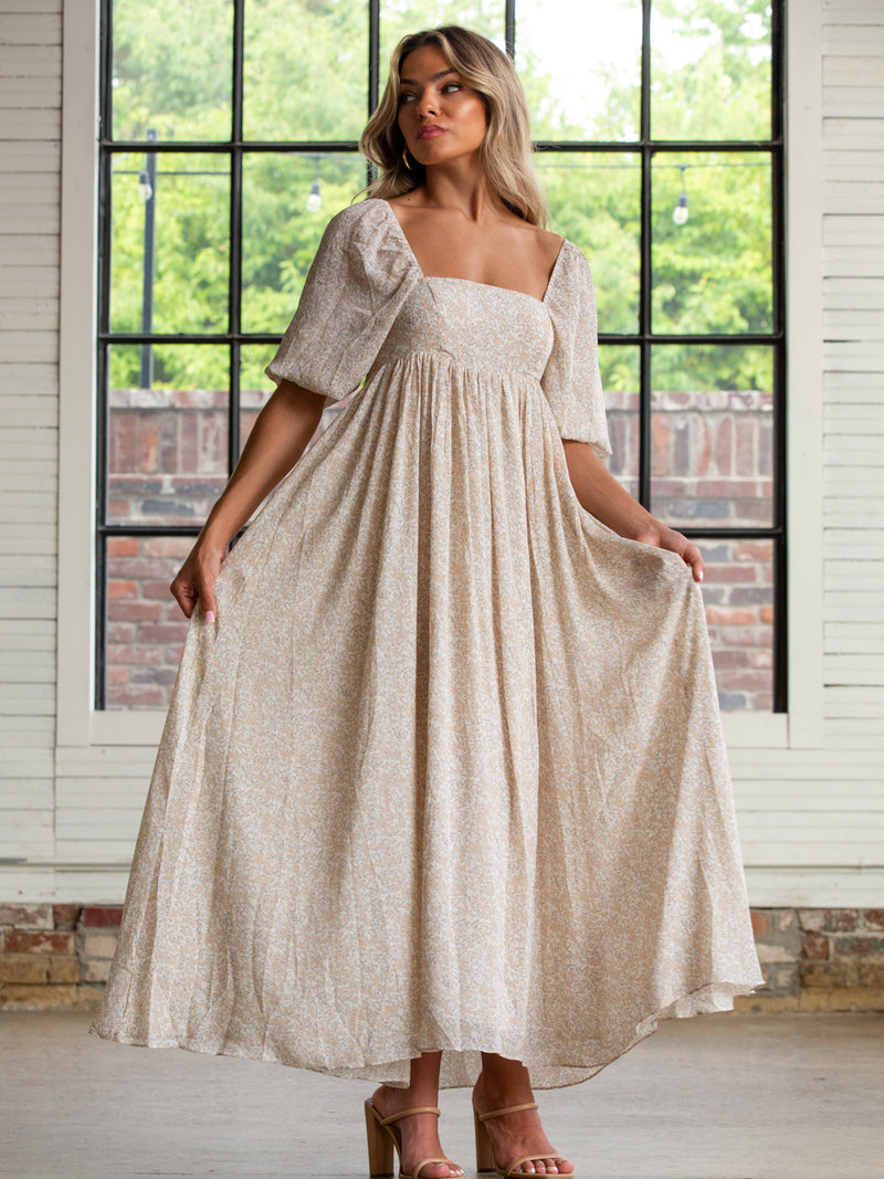 Zoey Cream Maxi Dress