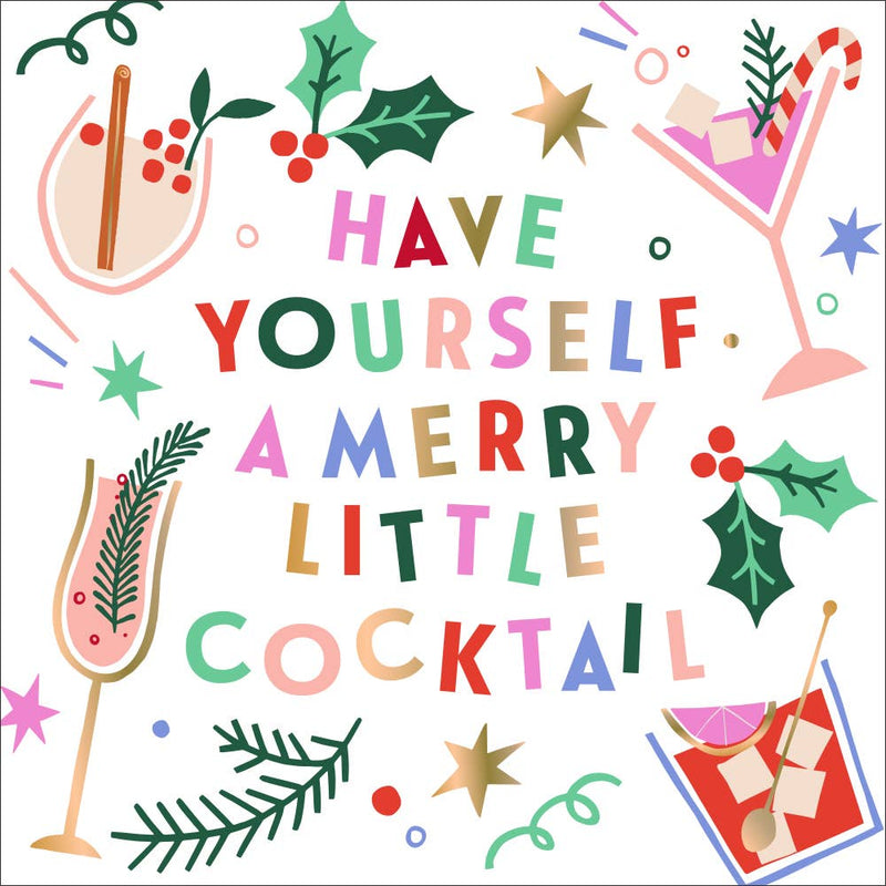 Christmas Napkins | Merry Little Cocktail - Foil - 20ct