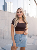 Libby Square Neck Ribbed Crop - 3 Colors