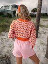 Orange and Pink Wavy Sweater