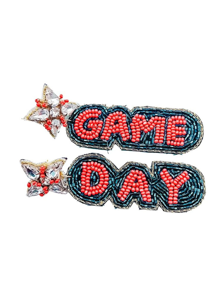 Rally Rhinestone & Beaded Game Day Earrings