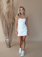 Kinsley Mini Cargo Skirt-White