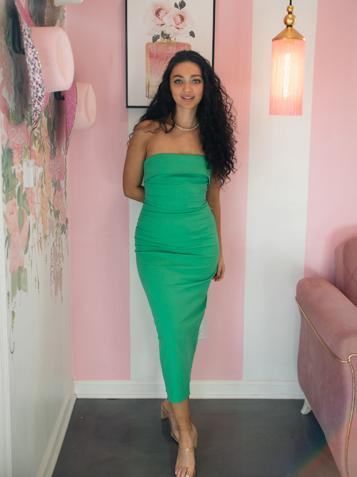 Emily Strapless Green Dress