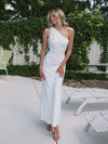 Bailee One Shoulder Maxi Dress - White