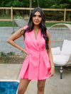 Camille Suit Style Romper - Pink