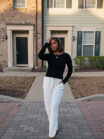 GiGi Velour Track Pants- Cream