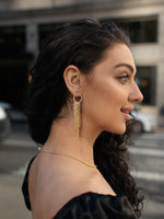 Gold Curtain Fringe Earrings